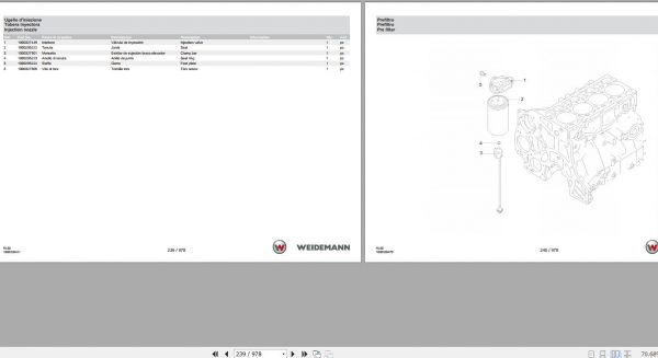 Weidemann Wheel Loader 3080 RL50 1.0 Spare Parts List ENITES 2