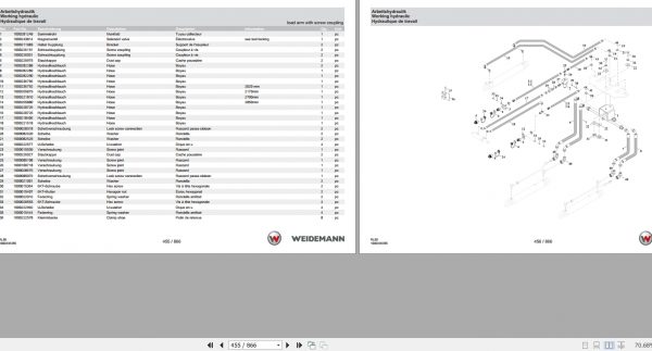 Weidemann Wheel Loader 3080LP StageV RL50 Spare Parts List ENDEFR 3