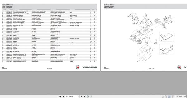 Weidemann Wheel Loader 4080 T4F RL60 1.0 Spare Parts List ENDEFR 3