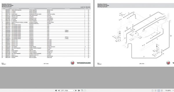 Weidemann Wheel Loader 4080 T4F RL60 1.0 Spare Parts List ENITES 2