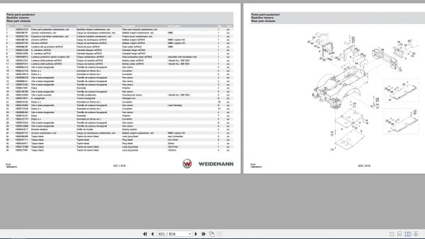 Weidemann Wheel Loader 4080 T4F RL60 1.0 Spare Parts List ENITES 3