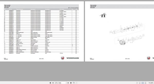 Weidemann Wheel Loader 4080LP RL60 1.0 Spare Parts List ITESEN 2019 2