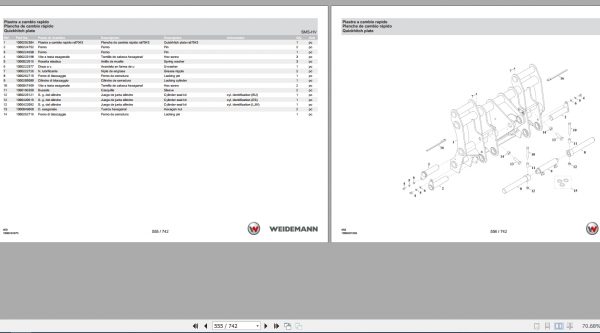 Weidemann Wheel Loader 4080LP StageV RL60 Spare Parts List ENITES 3
