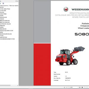 Weidemann Wheel Loader 5080 Rl70 1.0 Spare Parts List Defren 1