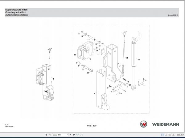 Weidemann Wheel Loader 5080 T4F RL70 1.0 Spare Parts List ENITES 3