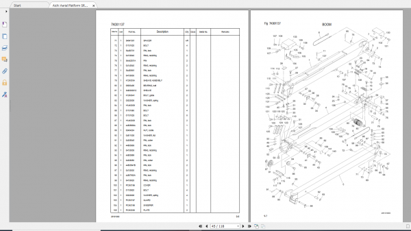 Aichi Aerial Platform SR123 A7 STA00026 Part List En 3