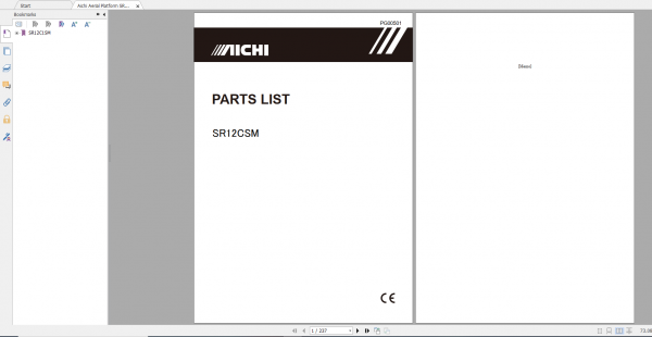Aichi Aerial Platform SR12CSM PG00501 Part List En 1