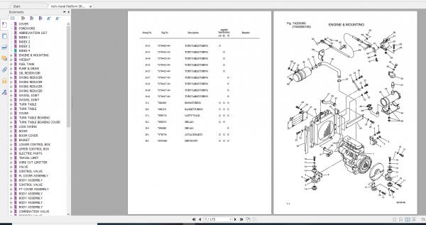 Aichi Aerial Platform SR182 ISR602 A6E1F1 PA00011 Part List En 2