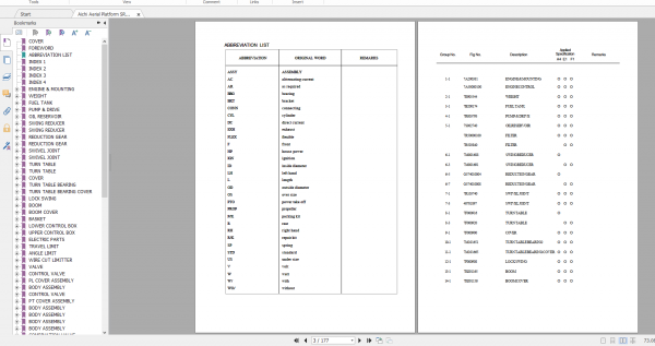Aichi Aerial Platform SR210 ISR700 A4E1F1 PA00010 Part List En 2