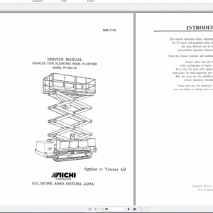 Aichi Aerial Work Platform RV093123AB SME712A Service Manual En 1