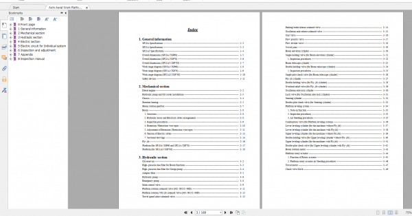 Aichi Aerial Work Platform SP18A 21A 21AJ SME124B rev1 730000 and after Service Manual En 2