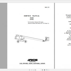 Aichi Aerial Work Platform SP25B SME127C 719281 and after Service Manual En 1