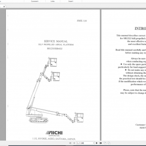 Aichi Aerial Work Platform SR123J SME120 Service Manual En 1