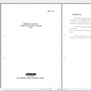 Aichi Aerial Work Platform SR181 SME111B Service Manual En 1