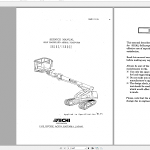 Aichi Aerial Work Platform SR182 ISR602 SME112D E1F1 scaned Service Manual En 1