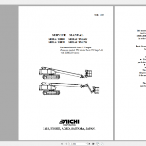Aichi Aerial Work Platform SR18A 21A SR18AJ 21AJ SME125E 738189 and after  Kobelco Service Manual En 1