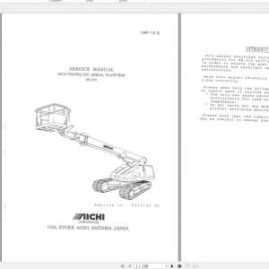 Aichi Aerial Work Platform SR210 SME113A AC scaned Service Manual En 1
