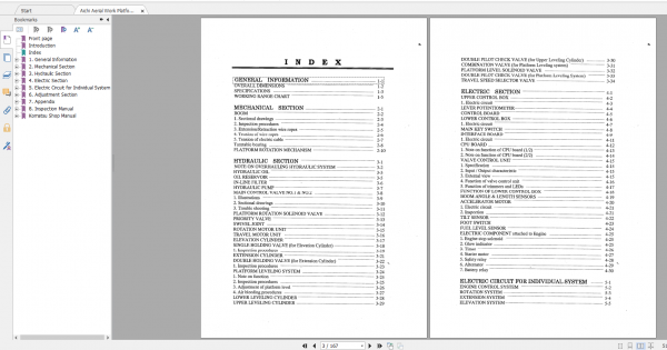 Aichi Aerial Work Platform SR210 SME113D E1F1 scaned Service Manual En 2