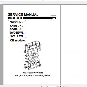 Aichi Aerial Work Platform SV06ENS SV06ENL SV08ENL SV08EWL SV10EWL Service Manual En 1