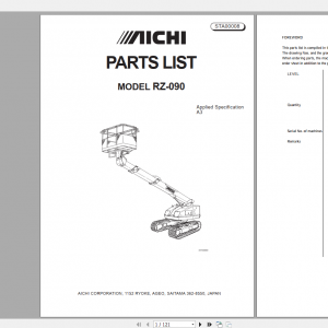 Aichi Crawler Telescopic RZ090 A3 STA00008 Parts List En 1