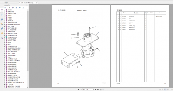Aichi Crawler Telescopic RZ090 A3 STA00008 Parts List En 3