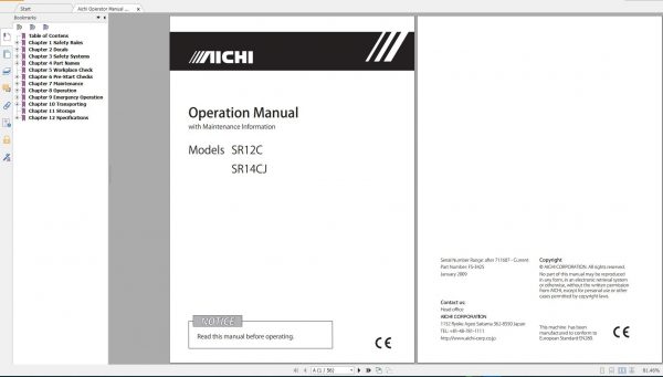 Aichi Parts List Operator Manual Service Manual DVD 2