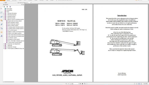 Aichi Parts List Operator Manual Service Manual DVD 7