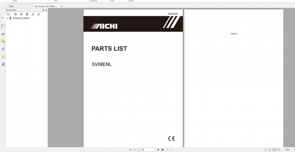 Aichi Scissor Lift Platform SV06ENL PG00503 Part List En 1