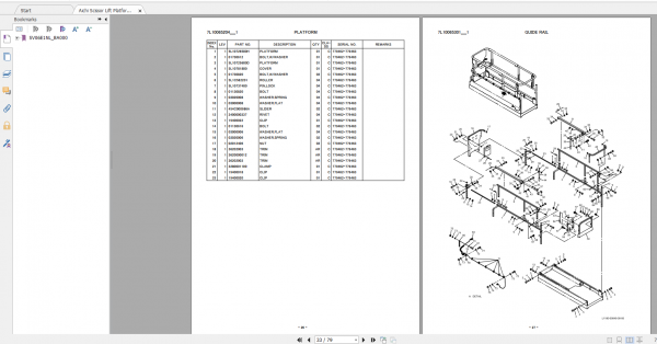 Aichi Scissor Lift Platform SV06ENL PG00503 Part List En 3