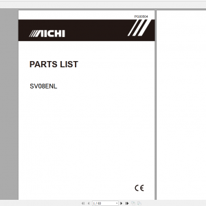 Aichi Scissor Lift Platform SV08ENL PG00504 Part List En 1