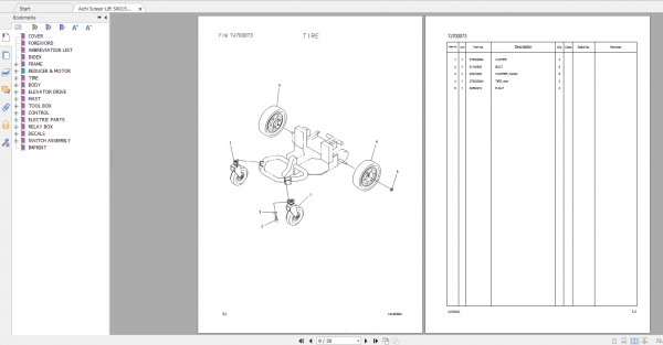Aichi Scissor Lift SX015 A1A2A3 STA00046 Part List En 3