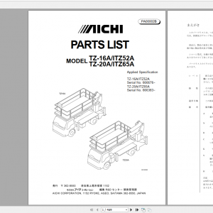 Aichi Truck Mounted Telescopic TZ16A TZ20A PA00002B Part List En 1