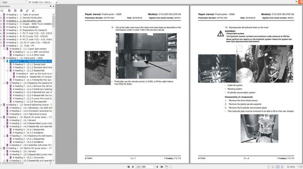 BT Forklift C15 VCE125 VCE150 227761 040 Repair Manual 2018 EN 3