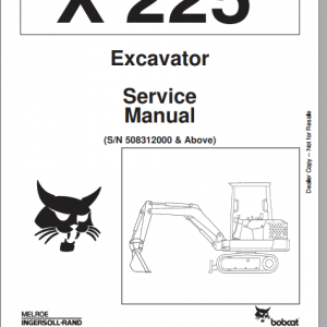 Bobcat Excavator X225 Service Manual 6720874 1
