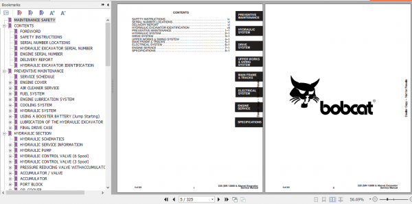 Bobcat Excavator X225 Service Manual 6720874 2