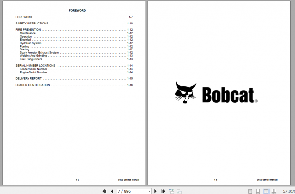 Bobcat S650 Skid Steer Loader Service Manual 6987168 2