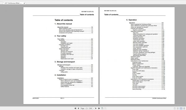 CAT Continuous Miner 2.98GB Full Models Operation Maintenance Manuals PDF DVD 4