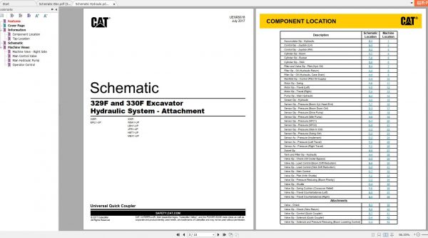 CAT EXCAVATOR 326F 329F 330F ERL00474 Electrical Hydraulic Schematic 0