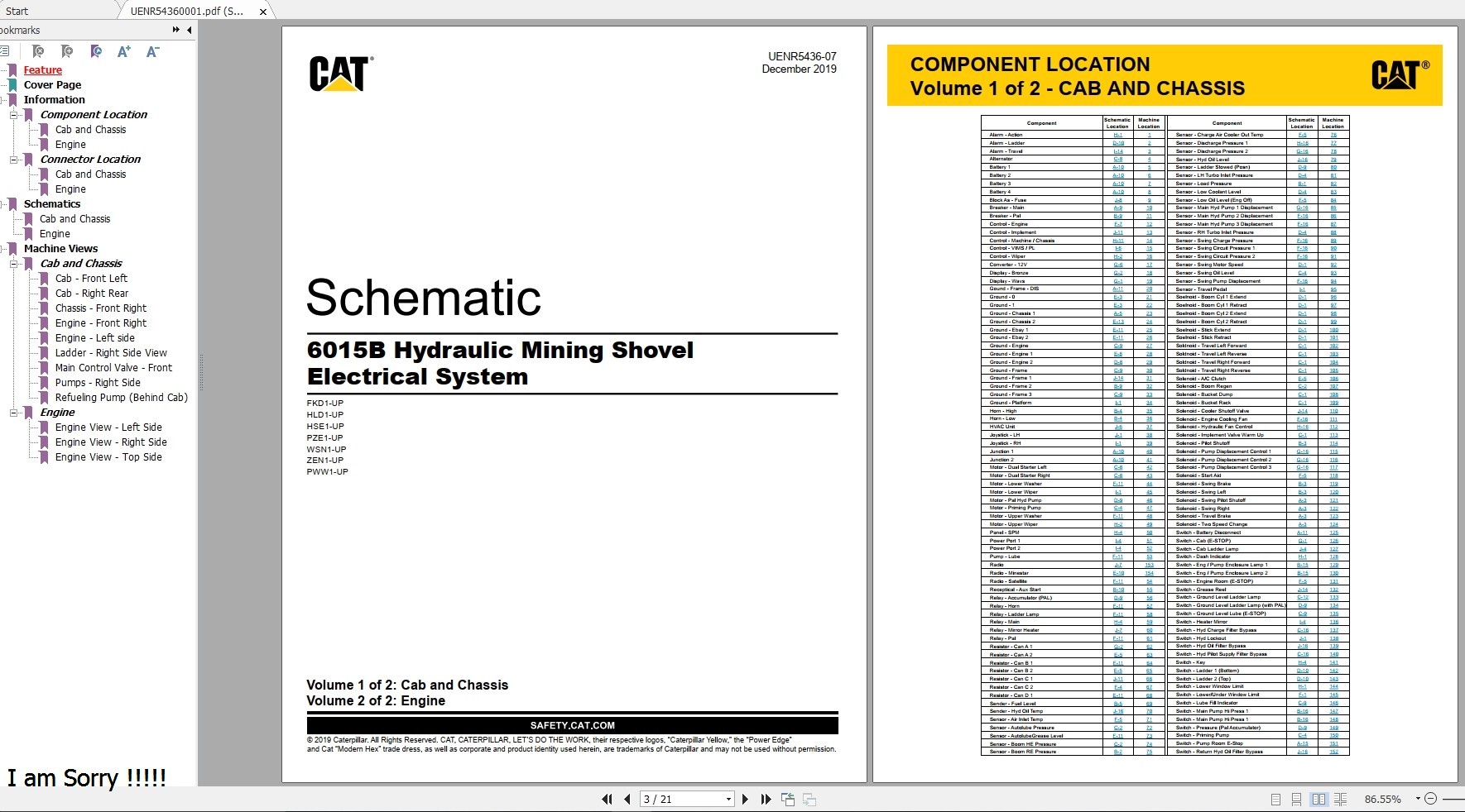 CAT Hydraulic Mining Shovel 6015B Electrical Hydraulic System Schematics Updated 2021 3