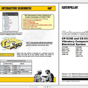 CAT Vibratory Compactor CP 533E CS 533E Electrical System Schematic KENR3669 06 1
