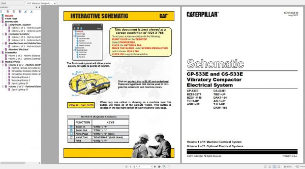 CAT Vibratory Compactor CP 533E CS 533E Electrical System Schematic KENR3669 06 1