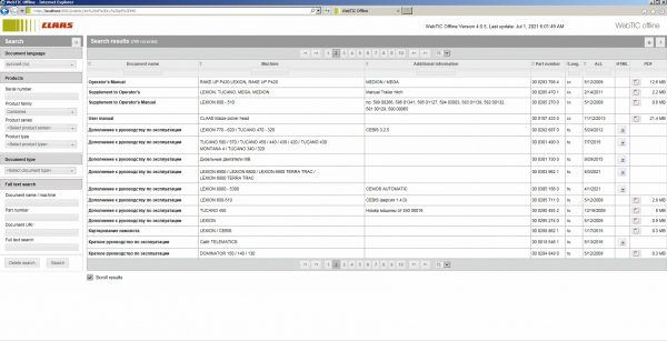 CLAAS WebTIC Offline RU Russian 07.2021 Operator Repair Manual Service Documentation DVD 2