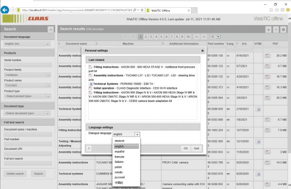 CLAAS WebTIC Offline EN 07.2021 Operator Manual Repair Manual and Service Documentation EN DVD 6