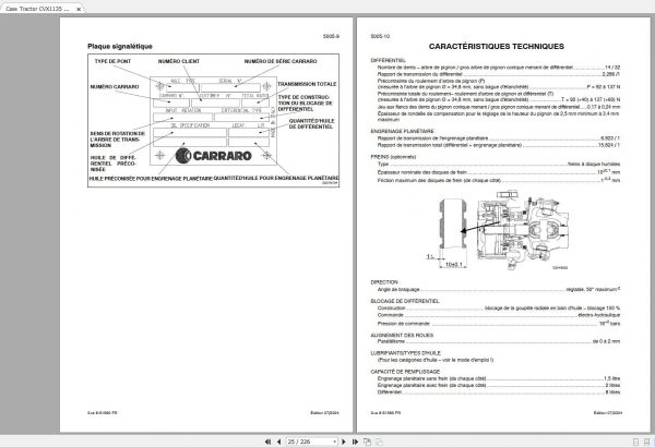 Case Tractor CVX1135 CVX1145 CVX1155 CVX1170 CVX1190 Service Manual FR 3