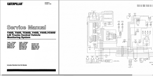 Caterpillar Lift Truck T50D Hydraulic Schematic Disassembly Assembly Service Manuals 1