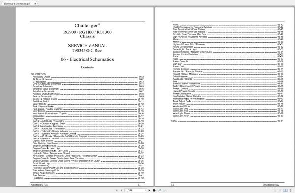 Challenger EU Applicators RG900 RG1100 RG1300 ROGATOR CHASSIS Schematic PDF EN 1
