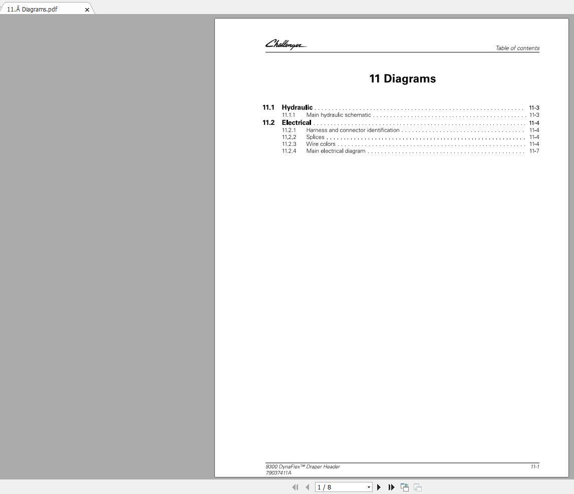 Challenger EU DYNAFLEX DRAPER HEADER 9300 Schematic PDF EN 1