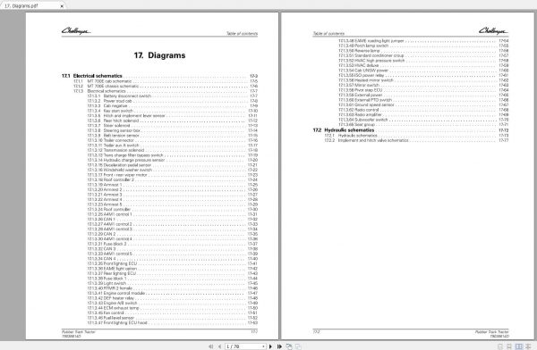 Challenger EU RUBBER TRACK Tractor MT700E Schematic PDF EN 1