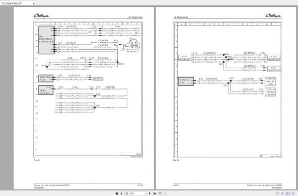Challenger EU RUBBER TRACK Tractor MT800 Series Schematic PDF ES 3
