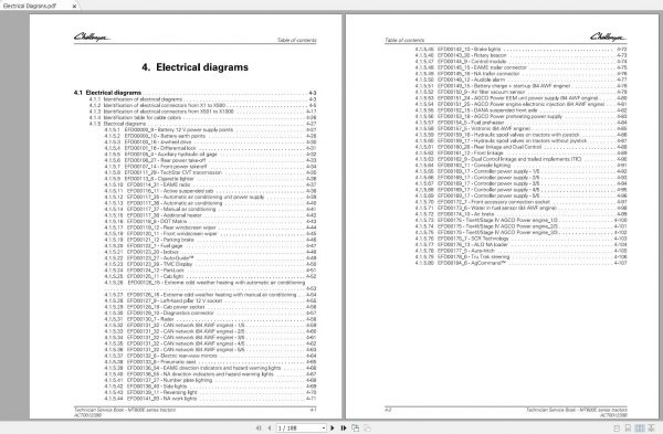 Challenger EU Tractor MT645E MT655E MT665E MT675E MT685E Schematic PDF EN 1